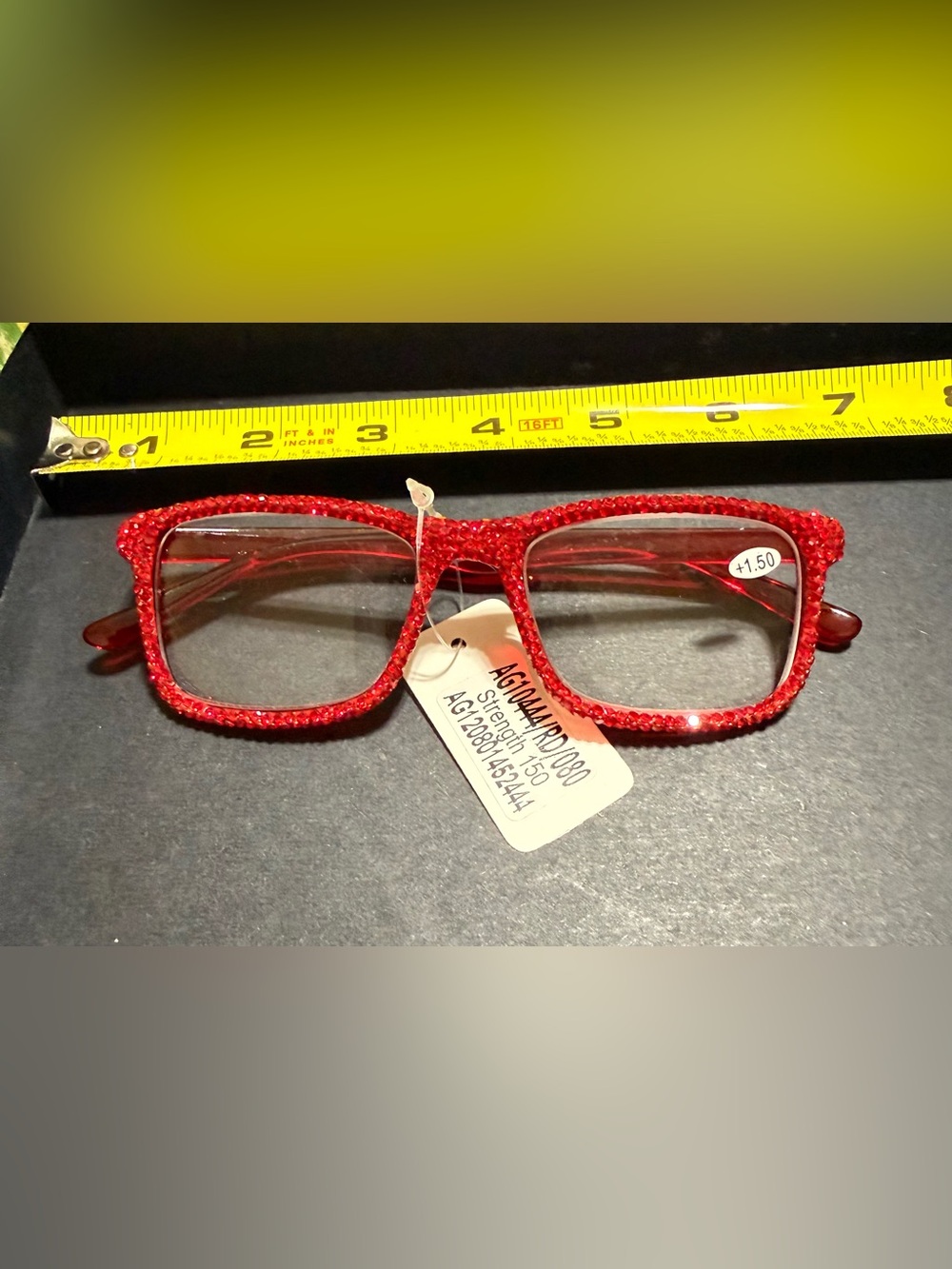 Rhinestone Red Crystal 1.5 Reading Glasses
